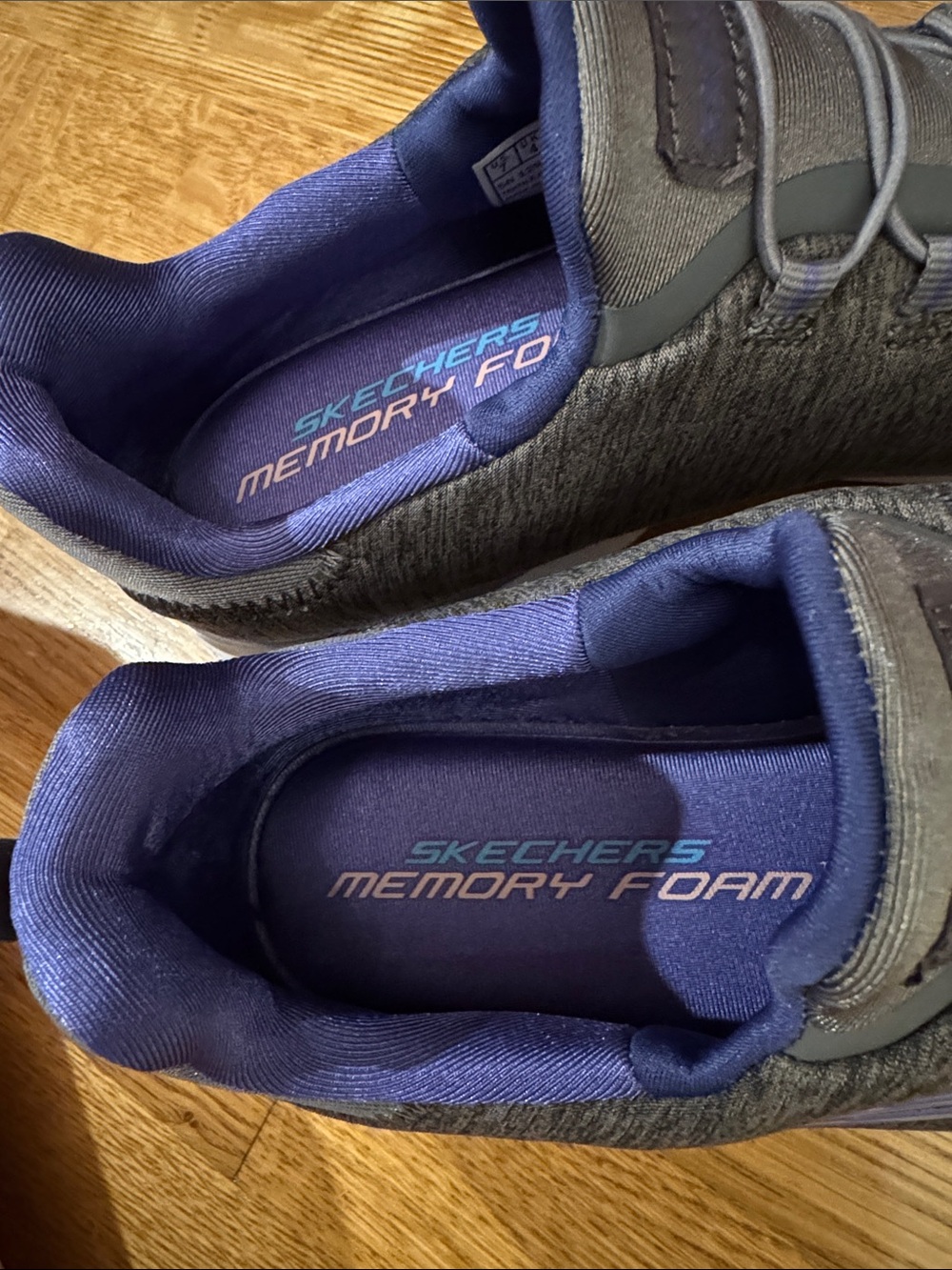 Skechers Gray and Purple Slip-On Athletic Sneakers - Picture 4 of 8